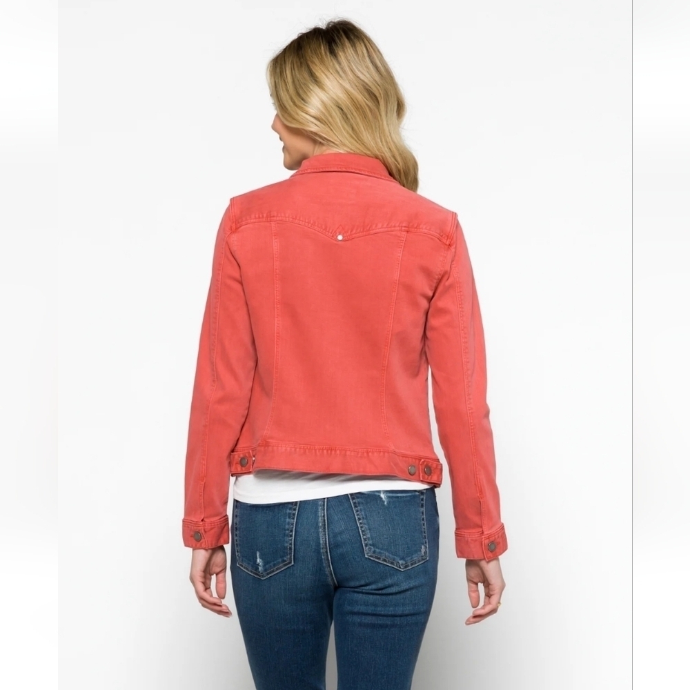 Liverpool Temma Coral Denim Jacket Women's Stretch Jean Jacket Small - Picture 6 of 16